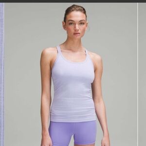 Lululemon Ebb to Street Ribbed Racerback Tank Top Size 10 Lilac Smoke